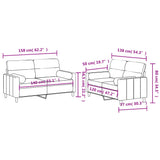 2 Piece Sofa Set with Pillows Dark Grey Fabric