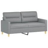 3 Piece Sofa Set with Pillows Light Grey Fabric - Top-Down View