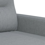 3 Piece Sofa Set with Pillows Light Grey Fabric - Rear View