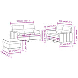 3 Piece Sofa Set with Pillows Light Grey Fabric