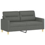3 Piece Sofa Set with Pillows Dark Grey Fabric - Top-Down View