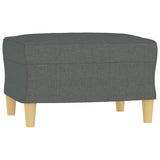 3 Piece Sofa Set with Pillows Dark Grey Fabric - 45-Degree Angle