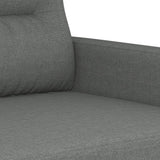 3 Piece Sofa Set with Pillows Dark Grey Fabric - Rear View