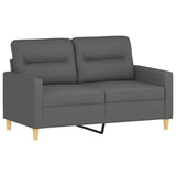 2 Piece Sofa Set with Cushions Dark Grey Fabric - Side View