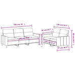 2 Piece Sofa Set with Cushions Dark Grey Fabric
