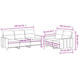2 Piece Sofa Set with Cushions Black Fabric - Close-Up Angle