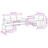 3 Piece Sofa Set with Cushions Light Grey Fabric - Low Angle