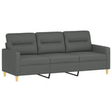 3 Piece Sofa Set with Cushions Dark Grey Fabric - Top-Down View