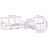 2 Piece Sofa Set with Pillows Light Grey Fabric - Extra Image