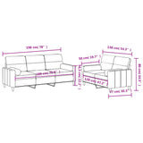2 Piece Sofa Set with Pillows Black Fabric