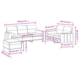 3 Piece Sofa Set with Pillows Light Grey Fabric - Extra Image
