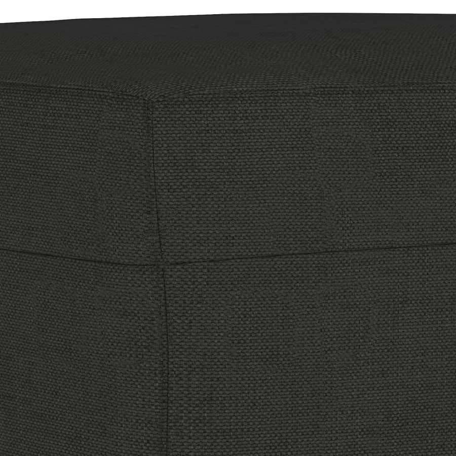 3 Piece Sofa Set with Pillows Black Fabric