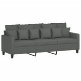 3 Piece Sofa Set with Pillows Dark Grey Fabric - Top-Down View