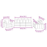 3 Piece Sofa Set with Pillows Dark Grey Fabric