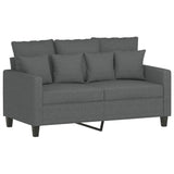 4 Piece Sofa Set with Pillows Dark Grey Fabric - Top-Down View