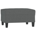 4 Piece Sofa Set with Pillows Dark Grey Fabric