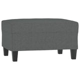 4 Piece Sofa Set with Pillows Dark Grey Fabric - Rear View