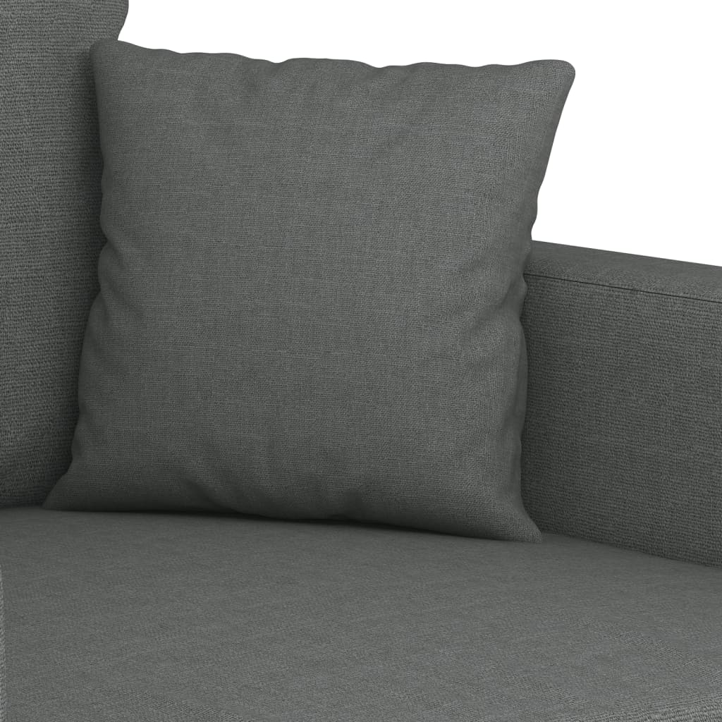 4 Piece Sofa Set with Pillows Dark Grey Fabric