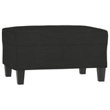 4 Piece Sofa Set with Pillows Black Fabric