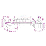 4 Piece Sofa Set with Pillows Black Fabric - Extra Image