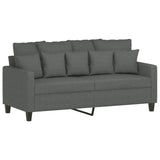 2 Piece Sofa Set with Cushions Dark Grey Fabric - Top-Down View