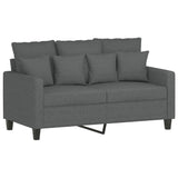 3 Piece Sofa Set with Cushions Dark Grey Fabric - Side View