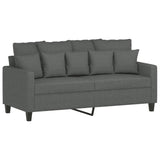 3 Piece Sofa Set with Cushions Dark Grey Fabric - Top-Down View