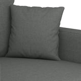 3 Piece Sofa Set with Cushions Dark Grey Fabric - Rear View