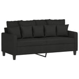 3 Piece Sofa Set with Cushions Black Fabric - Top-Down View