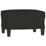 3 Piece Sofa Set with Cushions Black Fabric - 45-Degree Angle