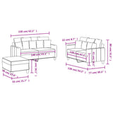 3 Piece Sofa Set with Cushions Black Fabric