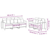 2 Piece Sofa Set with Cushions Black Fabric - Close-Up Angle