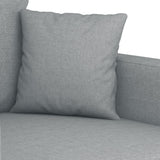 3 Piece Sofa Set with Cushions Light Grey Fabric - Rear View
