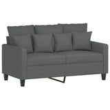 3 Piece Sofa Set with Cushions Dark Grey Fabric - Side View