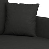 3 Piece Sofa Set with Cushions Black Fabric - Rear View