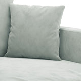 3 Piece Sofa Set with Cushions Light Grey Velvet - Rear View