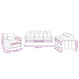 3 Piece Sofa Set with Cushions Black Velvet - Low Angle
