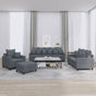 4 Piece Sofa Set with Cushions Dark Grey Velvet