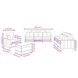 4 Piece Sofa Set with Cushions Black Velvet