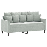 2 Piece Sofa Set with Cushions Light Grey Velvet - Top-Down View
