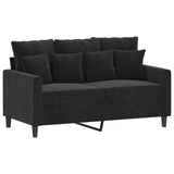 2 Piece Sofa Set with Cushions Black Velvet - Side View