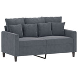 3 Piece Sofa Set with Cushions Dark Grey Velvet - Side View