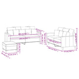 3 Piece Sofa Set with Cushions Dark Grey Velvet - Extra Image