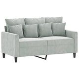 2 Piece Sofa Set with Cushions Light Grey Velvet