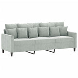 2 Piece Sofa Set with Cushions Light Grey Velvet - Top-Down View