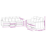 2 Piece Sofa Set with Cushions Dark Grey Velvet