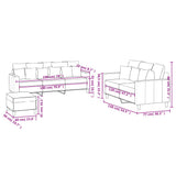 3 Piece Sofa Set with Cushions Light Grey Velvet