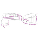 3 Piece Sofa Set with Cushions Light Grey Velvet - Extra Image