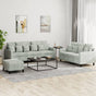 3 Piece Sofa Set with Cushions Light Grey Velvet