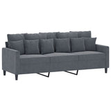 3 Piece Sofa Set with Cushions Dark Grey Velvet - Top-Down View